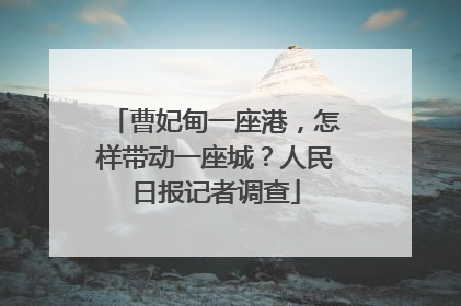 曹妃甸一座港，怎样带动一座城？人民日报记者调查
